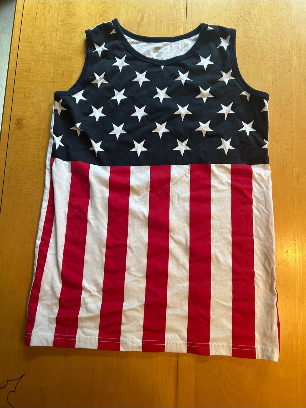 Patriotic Stars & Stripes Kids Tank Top in Navy, Red & White